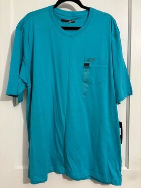 Greg Norman Collection Teal Short-Sleeve Pocket Tee